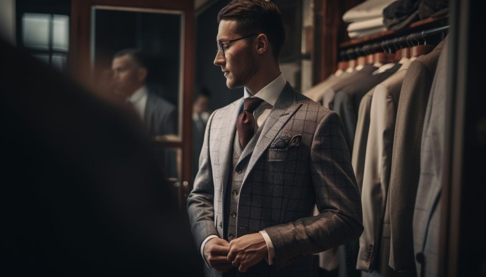 Man in suit store Image By vecstock