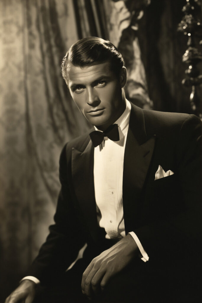 Image By freepik Black and White picture of man in Tuxedo and bowtie

