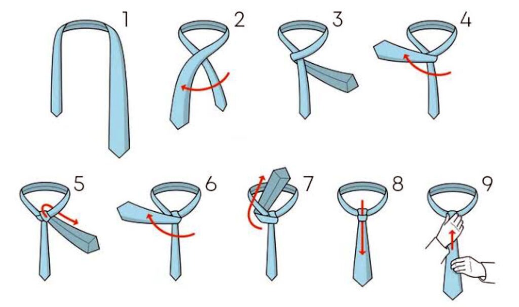 steps on how to tie a tie
