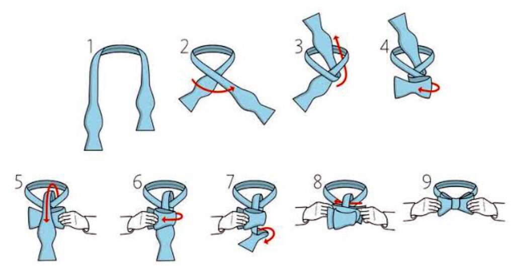 Steps on how to tie a bowtie